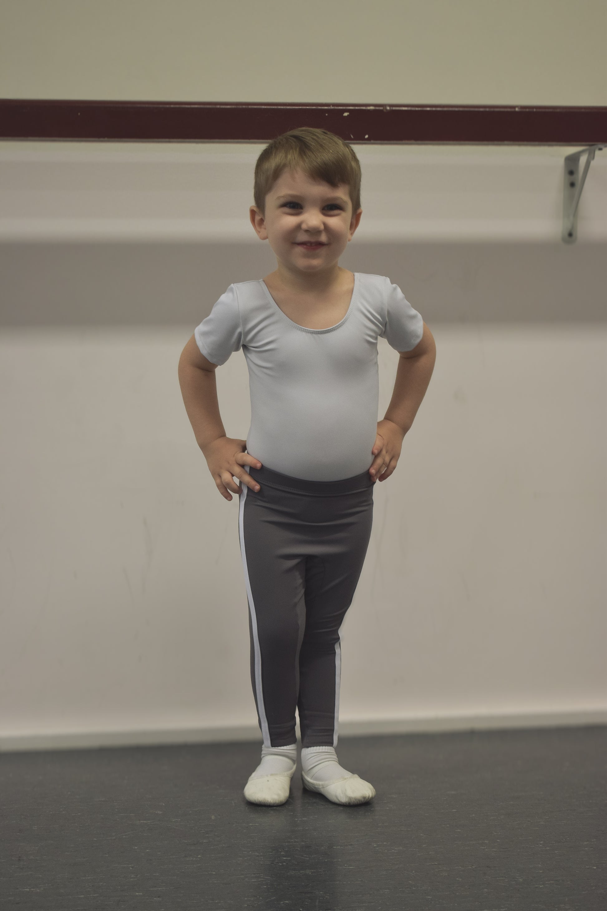 Boys Gents Grey Full Length Tights